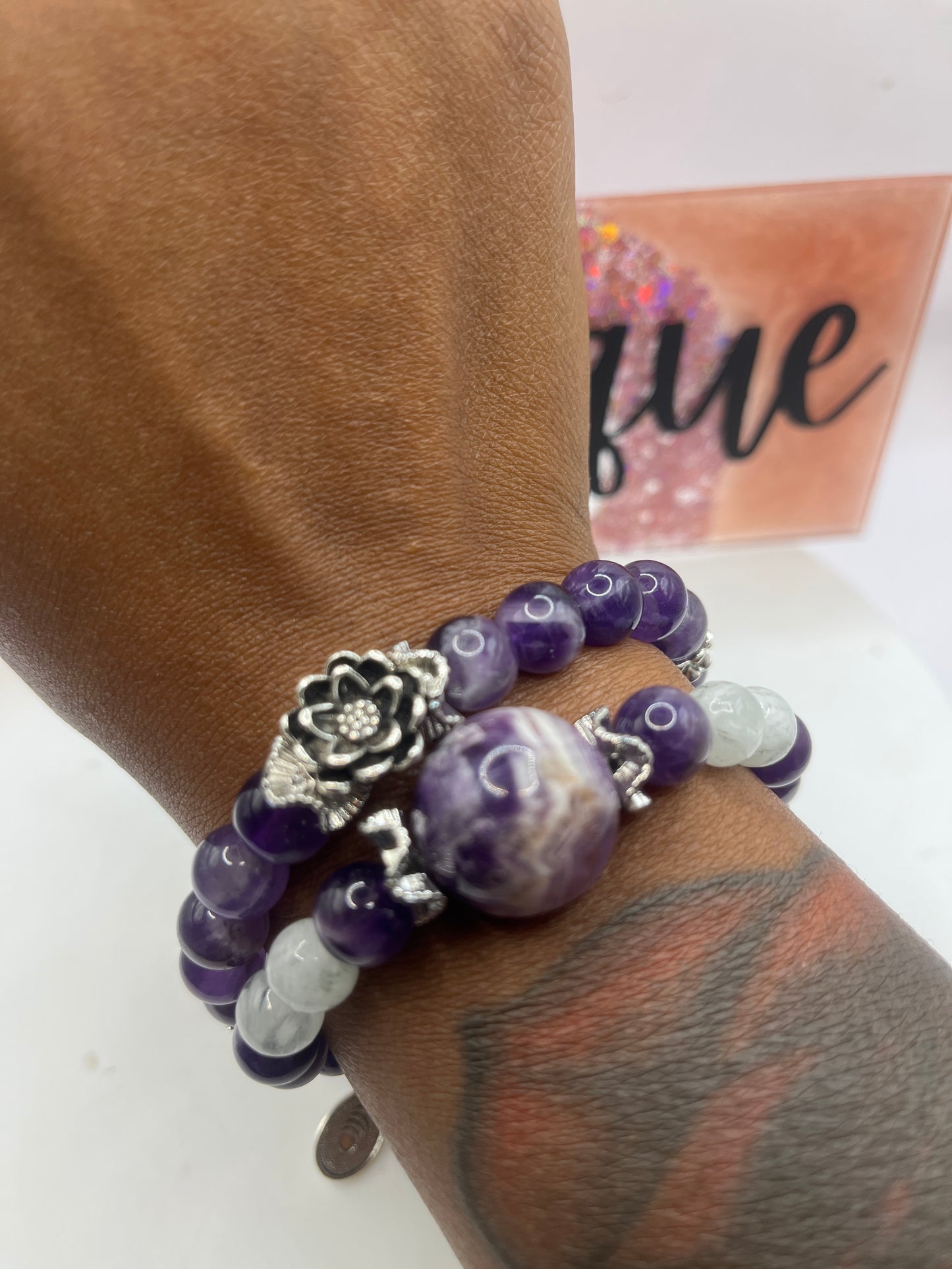 Amethyst and moonstone